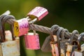 Key lock by lover couple at Noen Nangphaya View Point , Chanthaburi, Thailand, belief that prayer is complete, Concept Faith in a Royalty Free Stock Photo