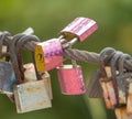 Key lock by lover couple at Noen Nangphaya View Point , Chanthaburi, Thailand, belief that prayer is complete, Concept Faith in a Royalty Free Stock Photo