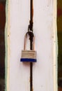 Key lock old stitched in the door.