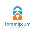 Key lock real estate bussiness element icon logo