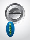 Key in lock with success keyholder Royalty Free Stock Photo