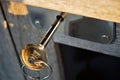 Key in lock to protect property and keep thieves and burglars out.