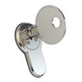 Key in the lock on white isolated background. Royalty Free Stock Photo