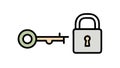 Key and Locked Padlock Restricted Access Icon, vector design Generative AI Royalty Free Stock Photo
