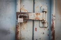Key locker at rusty steel door Royalty Free Stock Photo
