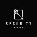 Key logo design with vintage retro concept security key button illustration simple minimalist template Royalty Free Stock Photo