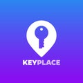 key and marker logo icon