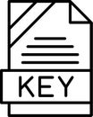 KEY Outline Vector Icon Royalty Free Stock Photo