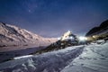 Key Monastery in nights starry sky with full moon - himalayas Royalty Free Stock Photo