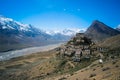 Key Monastery in a picturesque setting in Spiti Valley, India. Tibetan Buddhist Monastery also known as Kee, Ki or Kye Gompa. Royalty Free Stock Photo