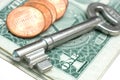 Key and money Royalty Free Stock Photo