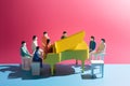 people music trend piano colourful art modern concept performance illustration. Generative AI.