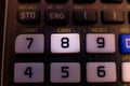 Key number eight of the keyboard of a calculator Royalty Free Stock Photo