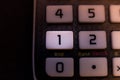 Key number one of the keyboard of a scientific calculator Royalty Free Stock Photo