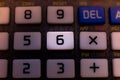 Key number six on the keyboard of a scientific calculator Royalty Free Stock Photo