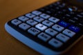 Key number three of the keyboard of a scientific calculator machine Royalty Free Stock Photo