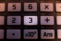 Key number three of the keyboard of a scientific calculator Royalty Free Stock Photo