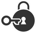 Key open lock icon. Private access symbol