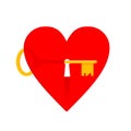 Key opening heart with lock keyhole Royalty Free Stock Photo