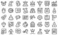 Key opinion leader icons set outline vector. Key strategy