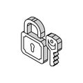 key padlock isometric icon vector illustration Royalty Free Stock Photo