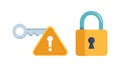 Key and Padlock Security Warning Vector Icon, vector design Generative AI Royalty Free Stock Photo