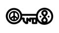 Key with Peace Sign Infinity Global Harmony Solution Vector, vector design Generative AI Royalty Free Stock Photo