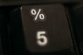 The key of percent on the keyboard Royalty Free Stock Photo