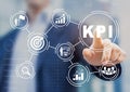 Key Performance Indicator KPI using BI metrics, target, success