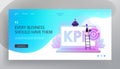 Key Performance Indicator, Kpi Website Landing Page. Businessman Analyzing Business Analytics on Laptop