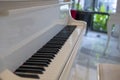 An 88-key piano on a White Piano