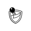 Key pocket logo. Shield design. Vector and illustration.