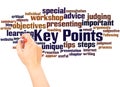 Key Points word cloud hand writing concept Royalty Free Stock Photo