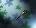 Key and Puzzle Pieces Royalty Free Stock Photo