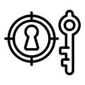 Key realization icon, outline style Royalty Free Stock Photo