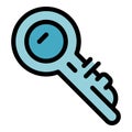 Key rent house icon color outline vector Royalty Free Stock Photo