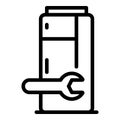 Key repair fridge icon, outline style Royalty Free Stock Photo