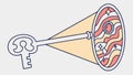 Key Revealing Hidden Pattern, Unlocking Creativity, vector design Generative AI Royalty Free Stock Photo
