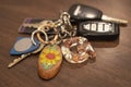Key ring with key fob, keys and decorative initial G