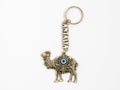 Key ring in shape of camel with blue evil eye and inscription Antalya Royalty Free Stock Photo