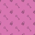 Key And Security Lock Seamless Silhouette Pattern