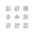 Key services linear icons set