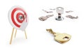 Key set on a white background 3D illustration, 3D rendering Royalty Free Stock Photo
