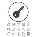 Key sign icon. Unlock tool symbol.