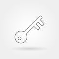 Key single isolated icon with modern line or outline style Royalty Free Stock Photo
