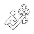 Key Solution Commitment Teamwork Together Outline Logo Royalty Free Stock Photo