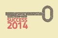 Key success with business words Royalty Free Stock Photo