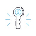 key success line icon, outline symbol, vector illustration, concept sign Royalty Free Stock Photo