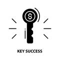 key success symbol icon, black vector sign with editable strokes, concept illustration Royalty Free Stock Photo