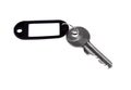 Key tag and door key. Royalty Free Stock Photo